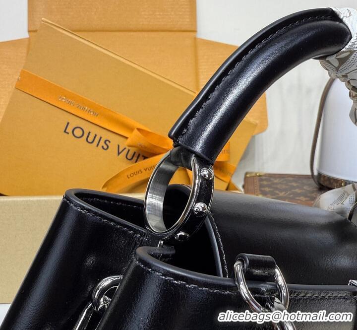 Reasonable Price Louis Vuitton Capucines East-West BB Black Cowhide leather M29142