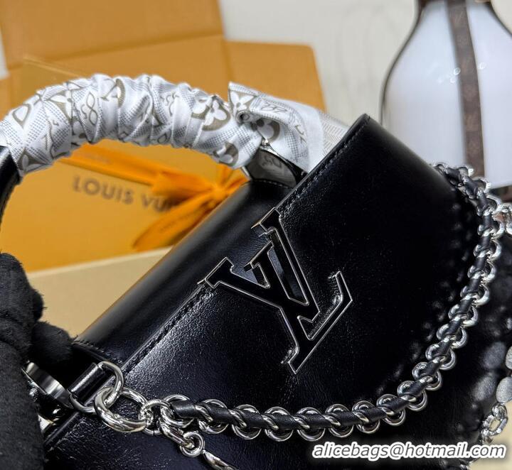 Reasonable Price Louis Vuitton Capucines East-West BB Black Cowhide leather M29142