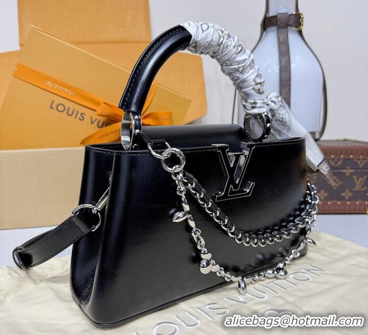 Reasonable Price Louis Vuitton Capucines East-West BB Black Cowhide leather M29142