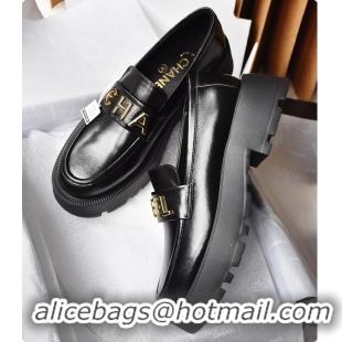Shop Duplicate Chanel Latest Loafers Black 6080701