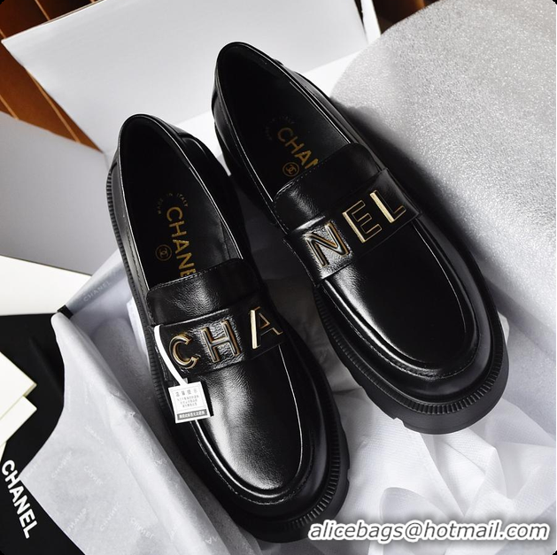 Shop Duplicate Chanel Latest Loafers Black 6080701
