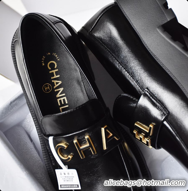 Shop Duplicate Chanel Latest Loafers Black 6080701