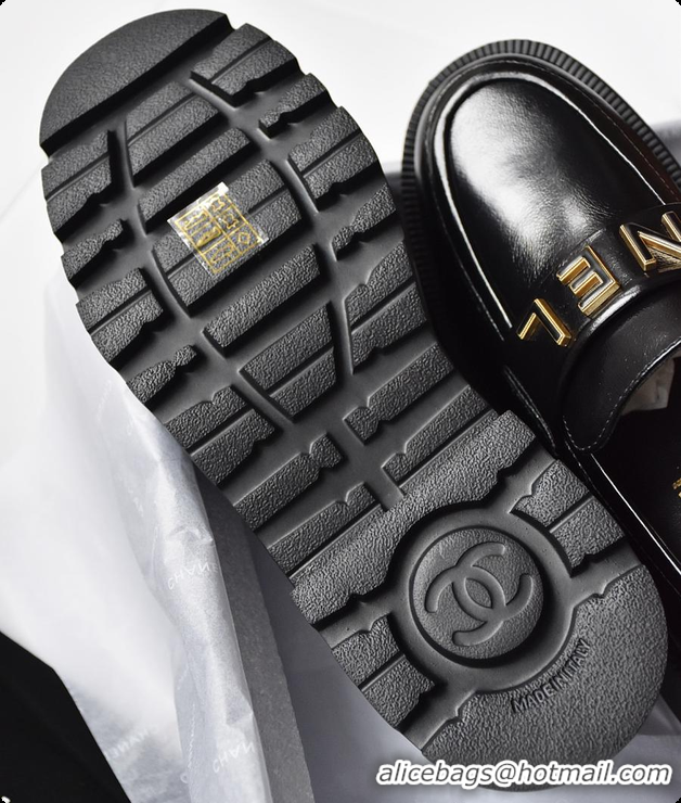 Shop Duplicate Chanel Latest Loafers Black 6080701