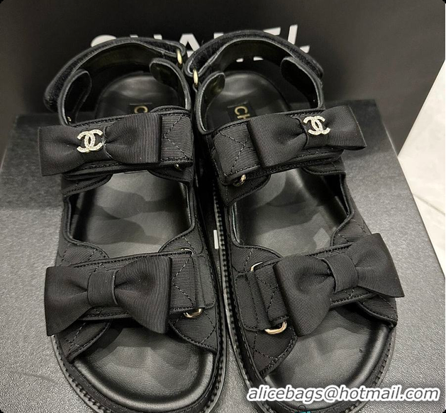 Low Cost Chanel Ribbon Sandal in Black 6080702