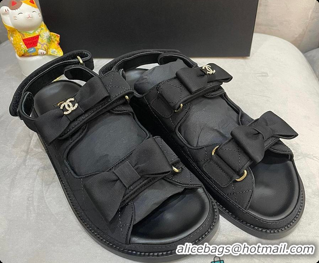 Low Cost Chanel Ribbon Sandal in Black 6080702