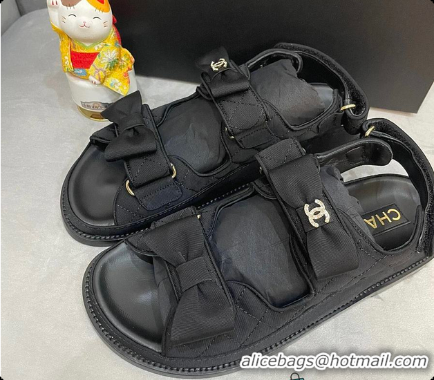 Low Cost Chanel Ribbon Sandal in Black 6080702