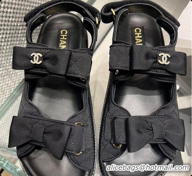 Low Cost Chanel Ribbon Sandal in Black 6080702