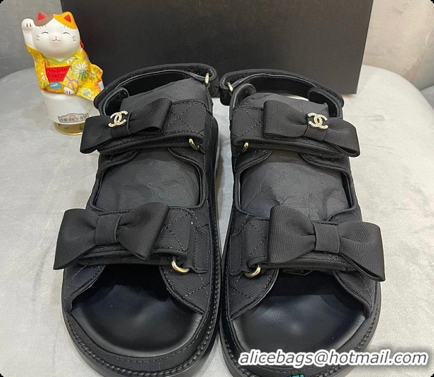 Low Cost Chanel Ribbon Sandal in Black 6080702