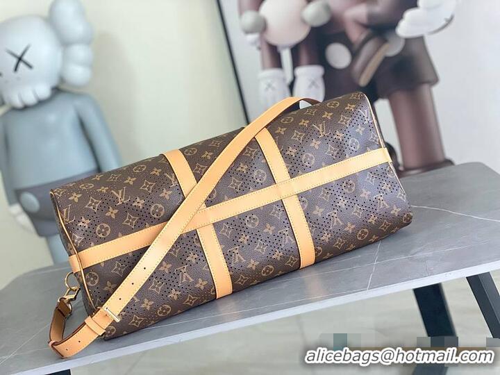 Well Crafted Louis Vuitton Keepall Bandoulière 50 Perforated Monogram coated canvas M14299