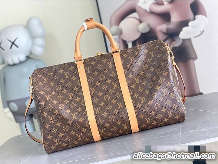 Well Crafted Louis Vuitton Keepall Bandoulière 50 Perforated Monogram coated canvas M14299