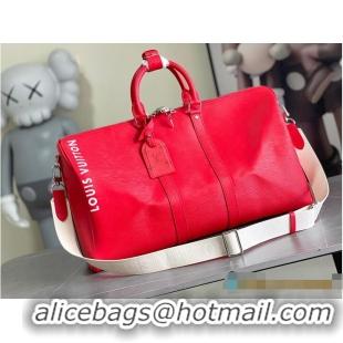 Fashion Promotional Louis Vuitton Epi Keepall Bandouliere 50 Vermillion Red M28263