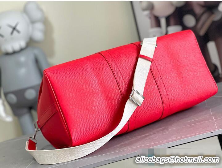 Fashion Promotional Louis Vuitton Epi Keepall Bandouliere 50 Vermillion Red M28263