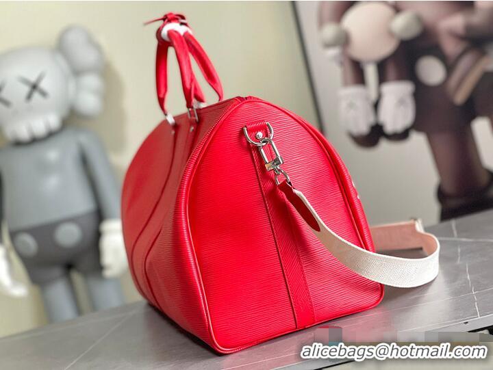 Fashion Promotional Louis Vuitton Epi Keepall Bandouliere 50 Vermillion Red M28263
