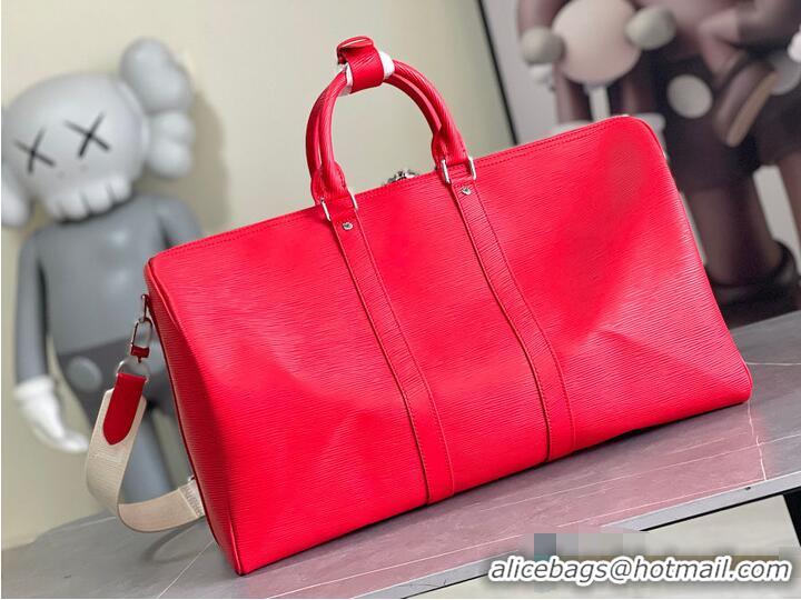 Fashion Promotional Louis Vuitton Epi Keepall Bandouliere 50 Vermillion Red M28263