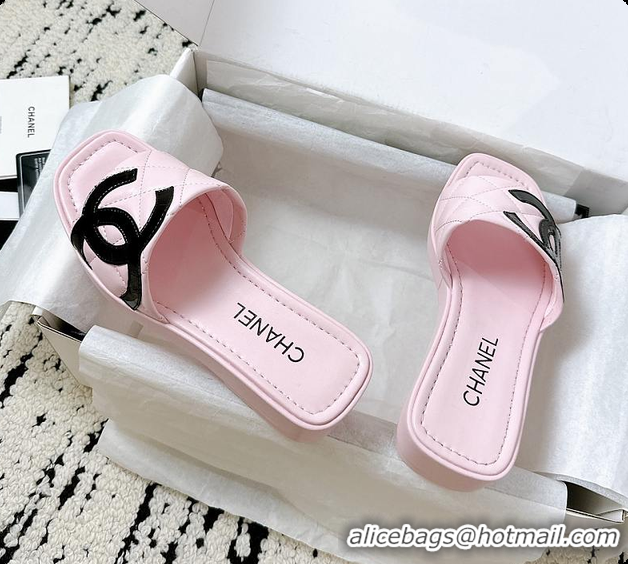 Buy Luxury Chanel Pink Flat Slides 60807011