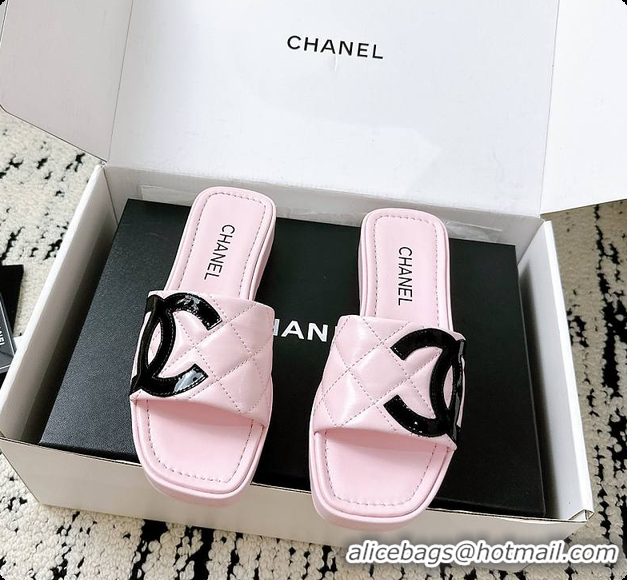 Buy Luxury Chanel Pink Flat Slides 60807011