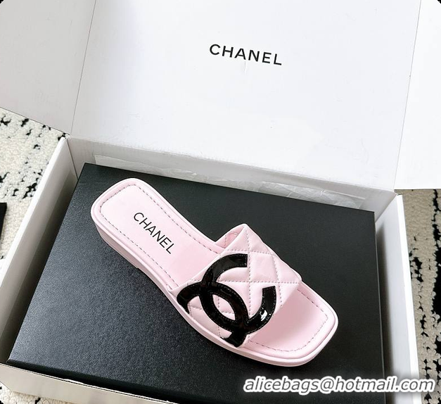 Buy Luxury Chanel Pink Flat Slides 60807011