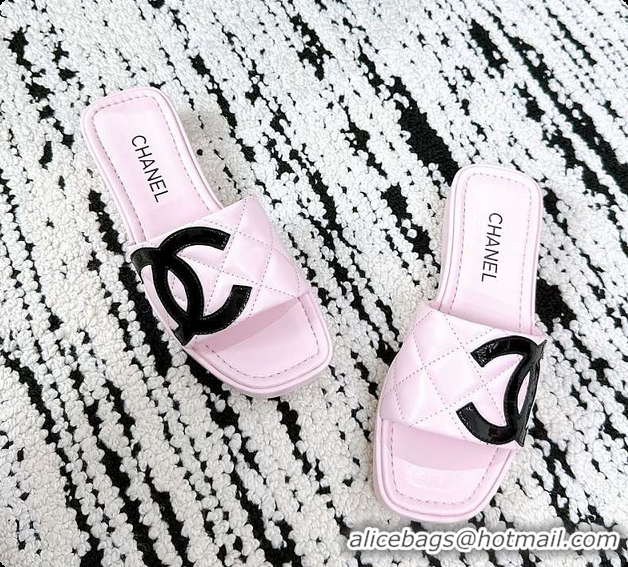 Buy Luxury Chanel Pink Flat Slides 60807011