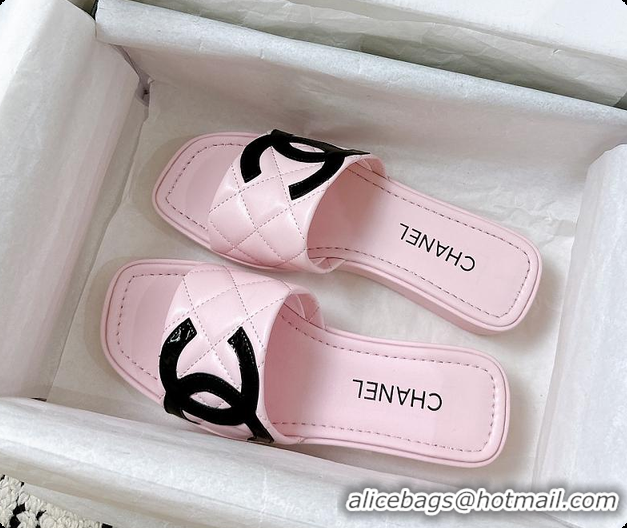 Buy Luxury Chanel Pink Flat Slides 60807011