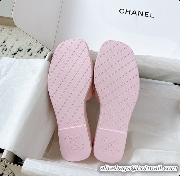 Buy Luxury Chanel Pink Flat Slides 60807011