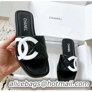 Low Cost Chanel Black Flat Slides 60807011