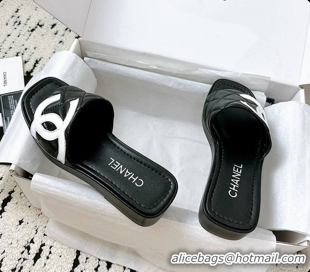Low Cost Chanel Black Flat Slides 60807011