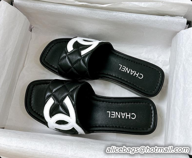 Low Cost Chanel Black Flat Slides 60807011