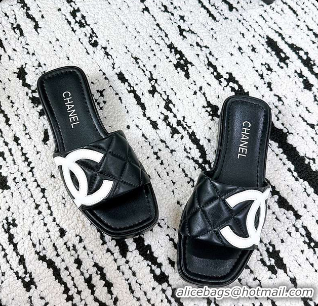 Low Cost Chanel Black Flat Slides 60807011