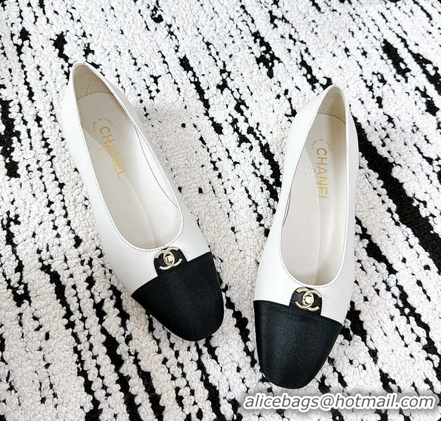 Charming Chanel White Ballet Flats 60807014