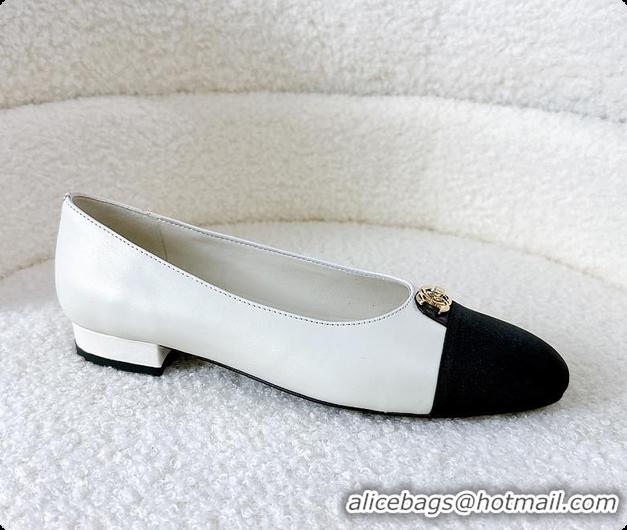 Charming Chanel White Ballet Flats 60807014