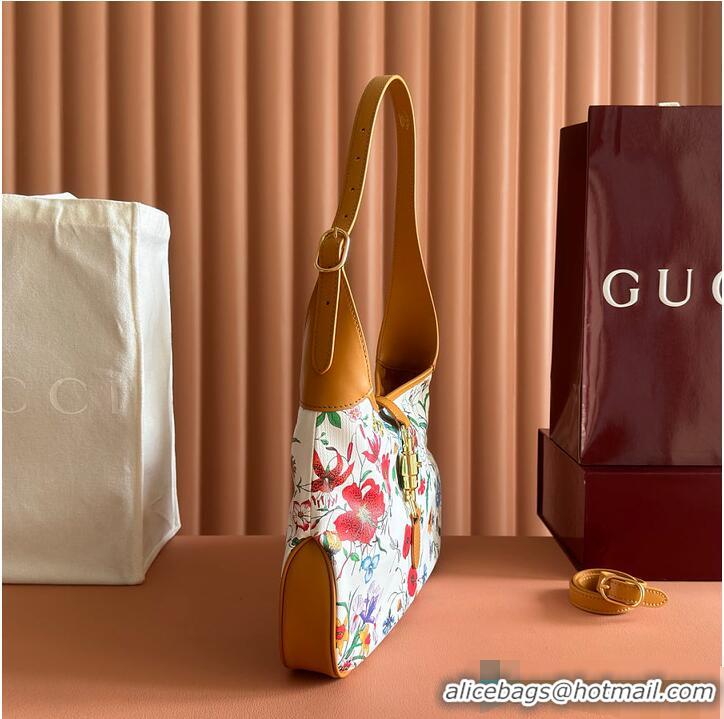 Best Product Gucci Jackie 1961 medium shoulder bag white and multicolor nylon 753965