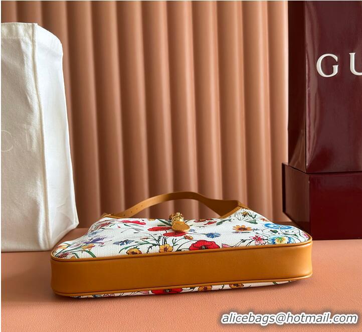 Best Product Gucci Jackie 1961 medium shoulder bag white and multicolor nylon 753965