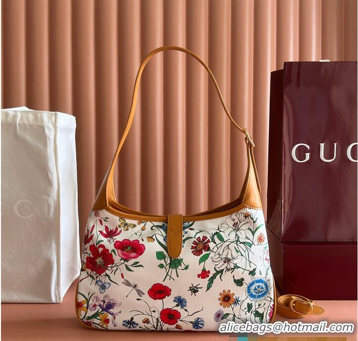 Best Product Gucci Jackie 1961 medium shoulder bag white and multicolor nylon 753965