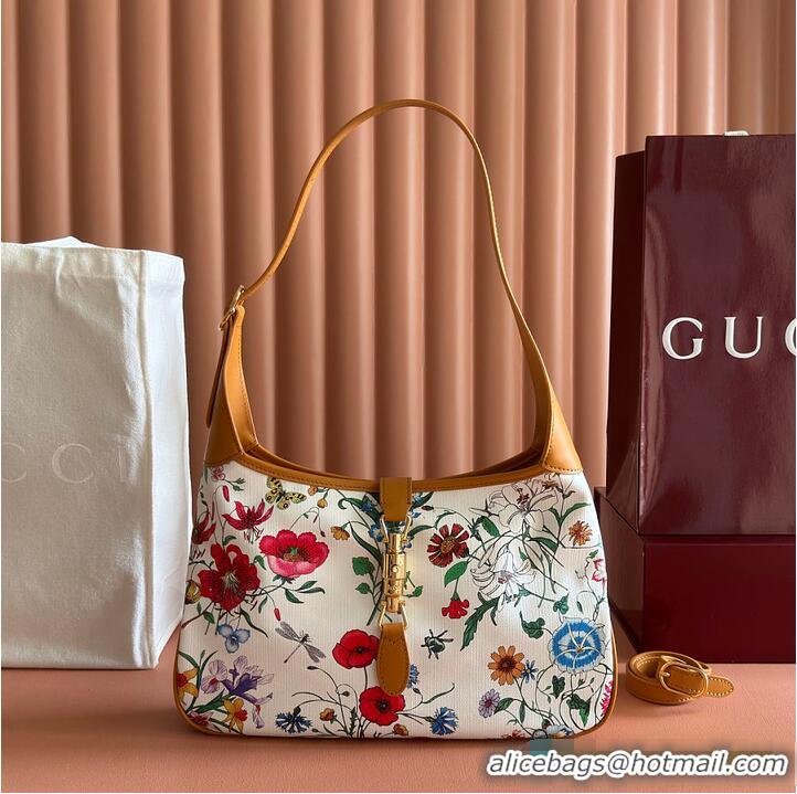 Best Product Gucci Jackie 1961 medium shoulder bag white and multicolor nylon 753965