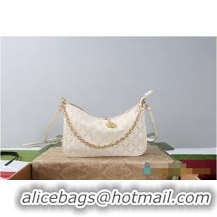 Shop Cheap Gucci Lady Lunetta small shoulder bag with chain white GG leather 753968