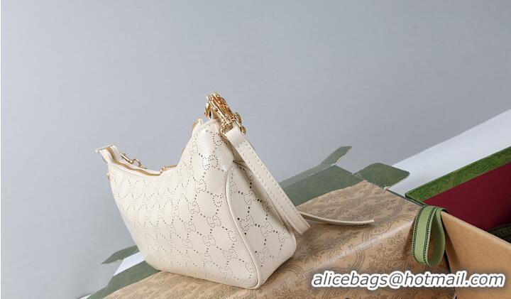 Shop Cheap Gucci Lady Lunetta small shoulder bag with chain white GG leather 753968