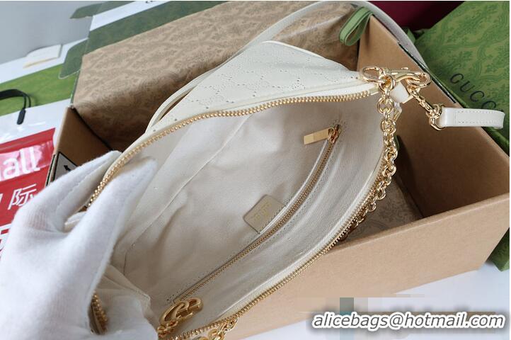 Shop Cheap Gucci Lady Lunetta small shoulder bag with chain white GG leather 753968