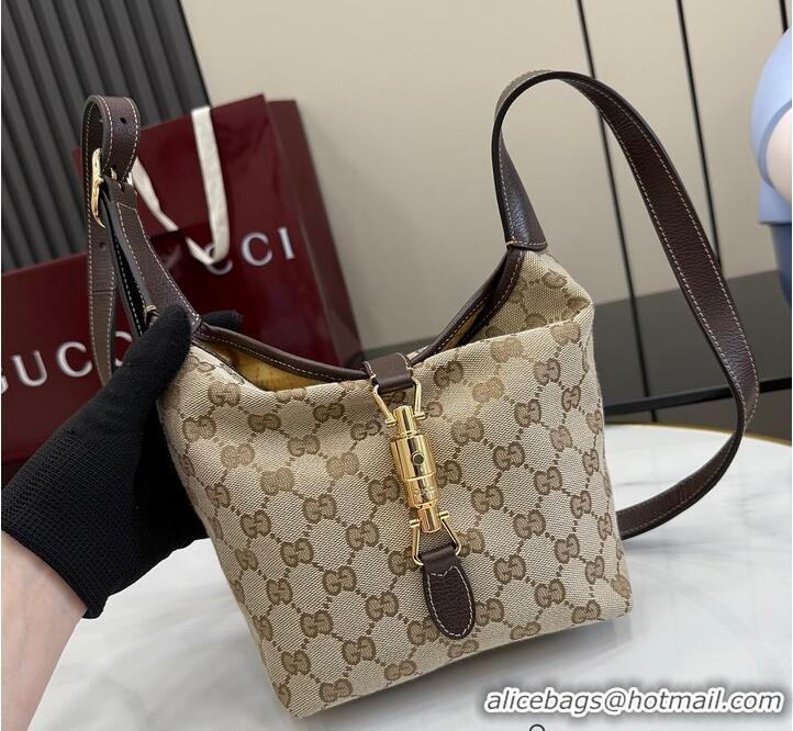 Luxury Cheap Gucci GG mini bag sand and brown GG canvas 753970