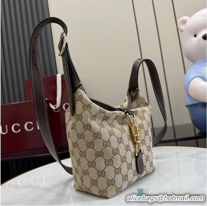 Luxury Cheap Gucci GG mini bag sand and brown GG canvas 753970