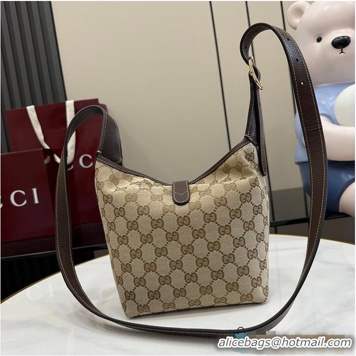 Luxury Cheap Gucci GG mini bag sand and brown GG canvas 753970
