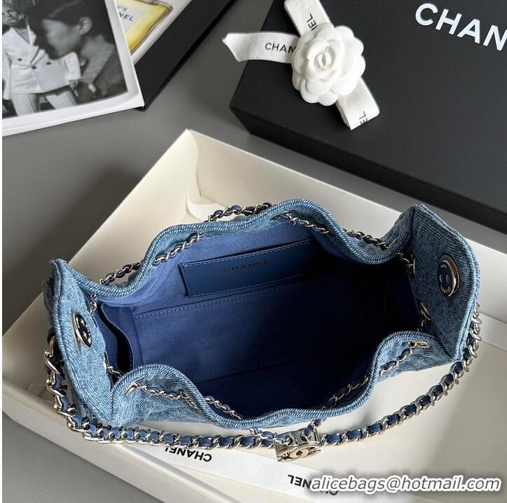 Top Grade Chanel MÉTIERS D'ART CHANEL 25 MINI HANDBAG Washed Denim & Gold-Tone Metal AS5631 2026