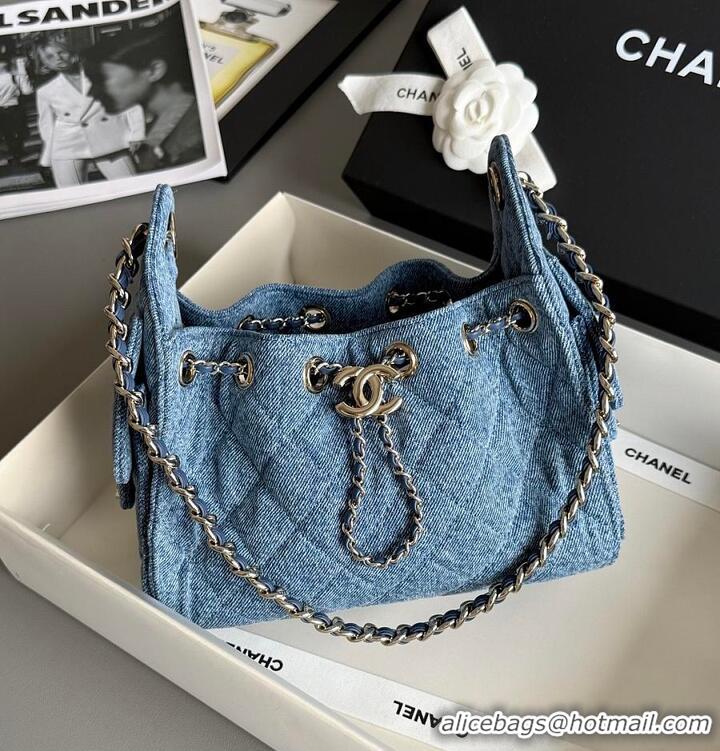 Top Grade Chanel MÉTIERS D'ART CHANEL 25 MINI HANDBAG Washed Denim & Gold-Tone Metal AS5631 2026