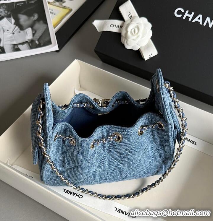 Top Grade Chanel MÉTIERS D'ART CHANEL 25 MINI HANDBAG Washed Denim & Gold-Tone Metal AS5631 2026