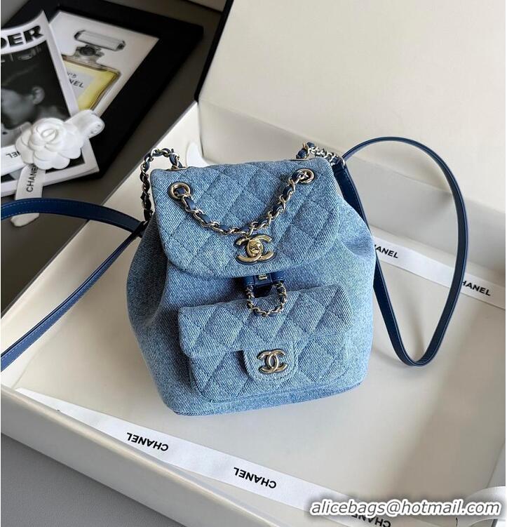 Grade Design Chanel MÉTIERS D'ART SMALL BACKPACK Washed Denim & Gold-Tone Metal AS5632 2026
