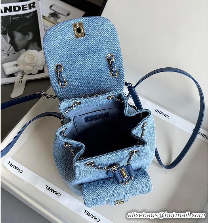 Grade Design Chanel MÉTIERS D'ART SMALL BACKPACK Washed Denim & Gold-Tone Metal AS5632 2026