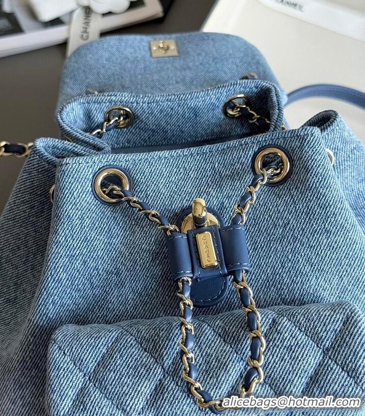 Grade Design Chanel MÉTIERS D'ART SMALL BACKPACK Washed Denim & Gold-Tone Metal AS5632 2026