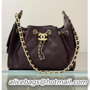 Promotional Chanel 25 Mini Handbag Grained Calfskin & Gold-Tone Metal AS5631 Dark Burgundy 2026