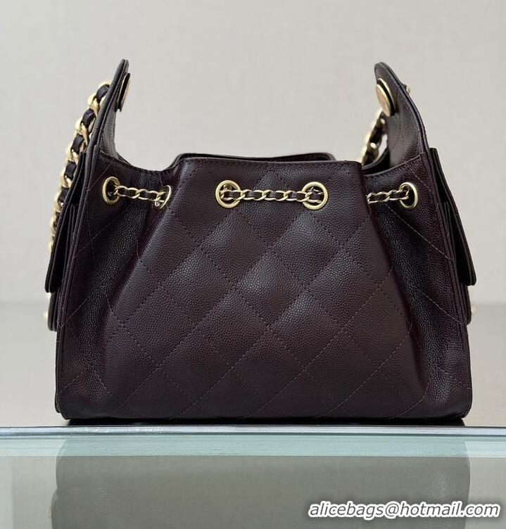 Promotional Chanel 25 Mini Handbag Grained Calfskin & Gold-Tone Metal AS5631 Dark Burgundy 2026