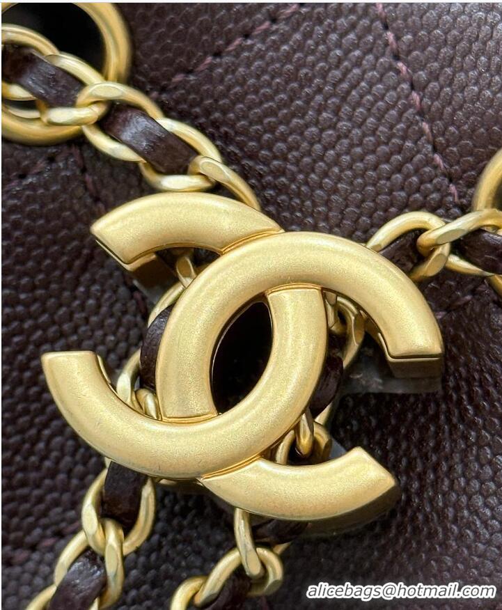 Promotional Chanel 25 Mini Handbag Grained Calfskin & Gold-Tone Metal AS5631 Dark Burgundy 2026