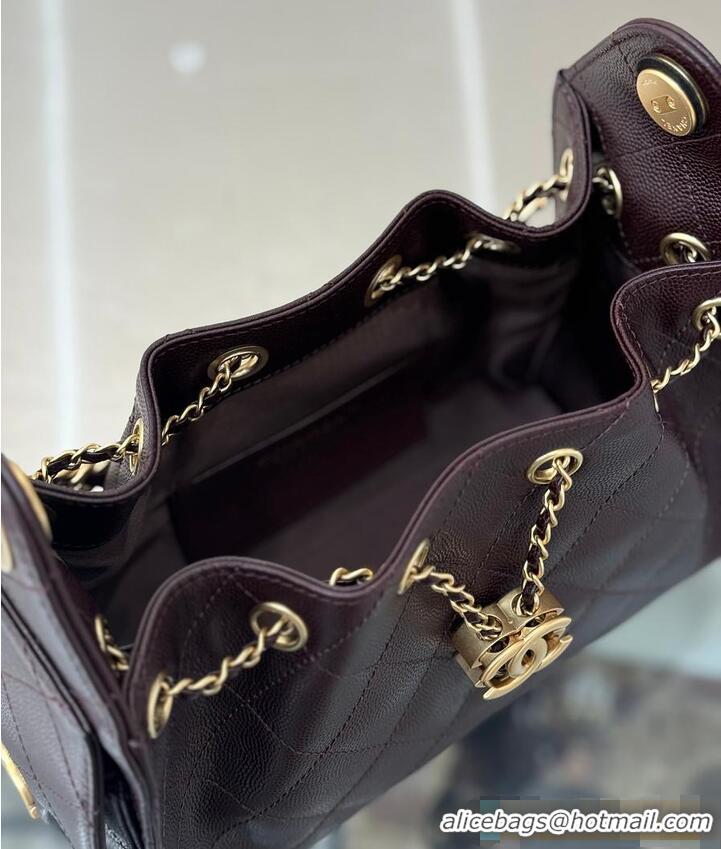 Promotional Chanel 25 Mini Handbag Grained Calfskin & Gold-Tone Metal AS5631 Dark Burgundy 2026
